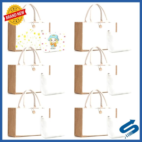 Other - DIY Sublimation Tote and Makeup Bags Set Reusable Canvas Polyester Gift Bags
